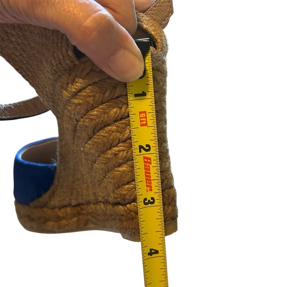 Gaimo Royal Blue Suede Jute Wedge Espadrilles 37 / 6 - Picture 9 of 10